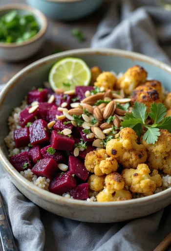 Buddha-Bowl mit Roter Bete und Blumenkohl