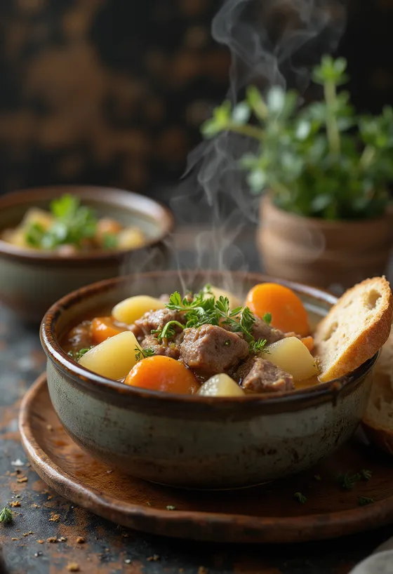 Irish Stew, traditioneller irischer Lammeintopf mit Gemüse