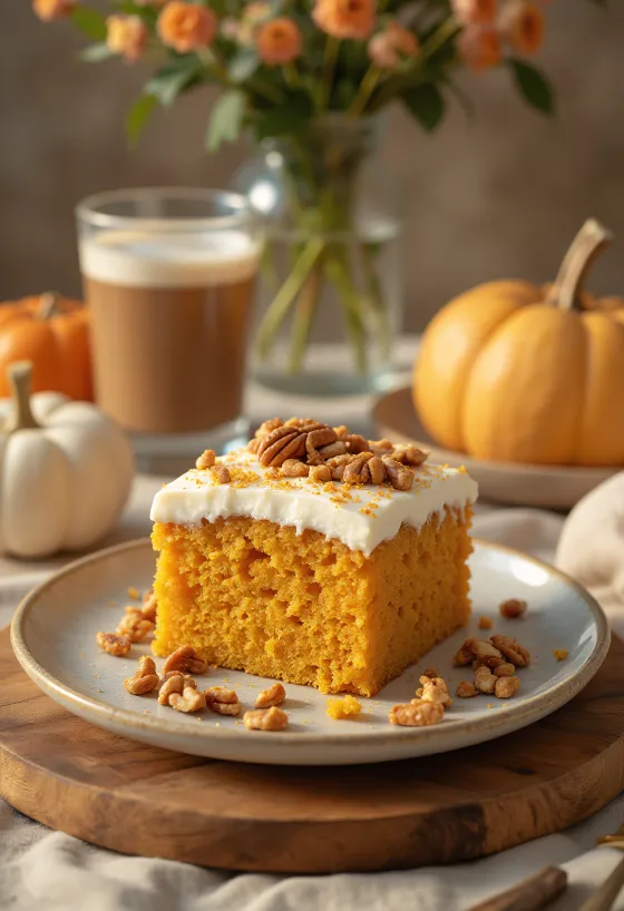 Kürbis-Mascarpone-Torte mit Herbstdeko