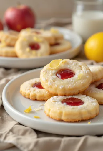 Apfel-Zitronen-Linzer serviert