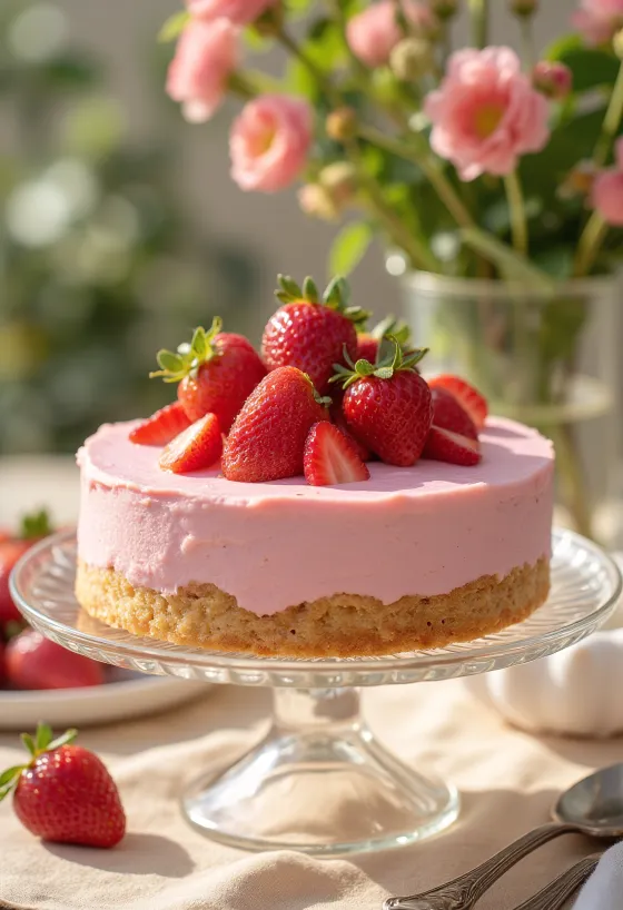 Erdbeer-Mousse-Torte mit Früchten