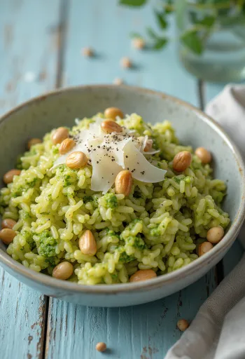 Servierter Pesto-Reis