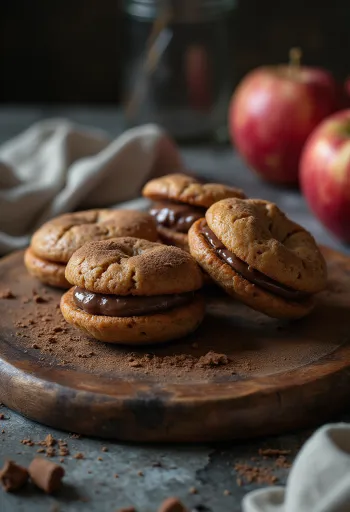 Apfel-Schoko-Linzer serviert
