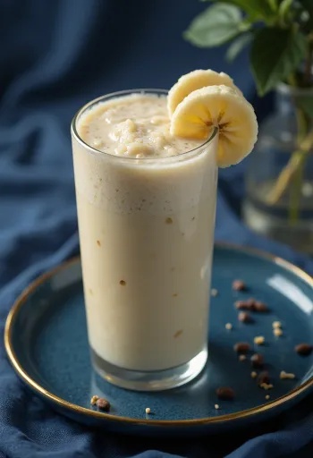Bananen-Smoothie im hohen Glas