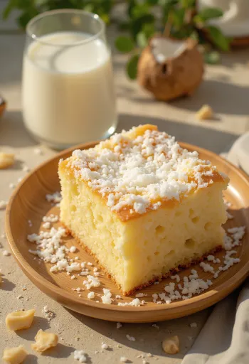 Milchfreie Kokostorte mit Kokosraspeln