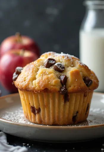Apfel-Schoko-Muffins serviert