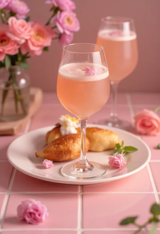 Bellini Cocktail mit frischem Pfirsichpüree und Prosecco
