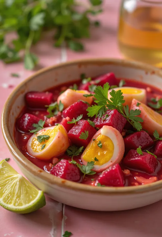 Rote-Bete-Auberginen-Curry mit Limette
