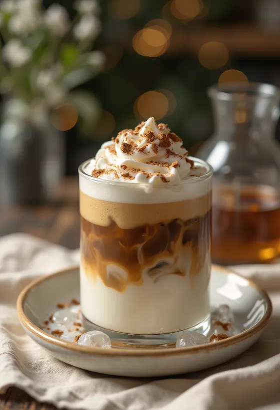 Einfacher Eiskaffee frisch serviert