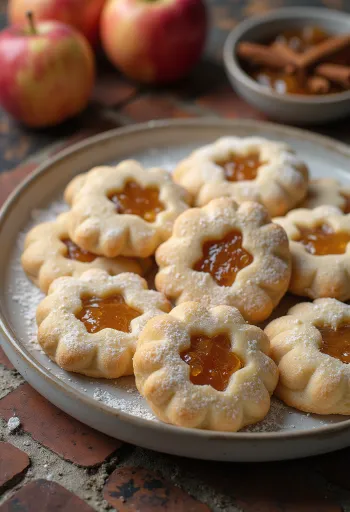 Servierte Apfel-Zimt-Linzer