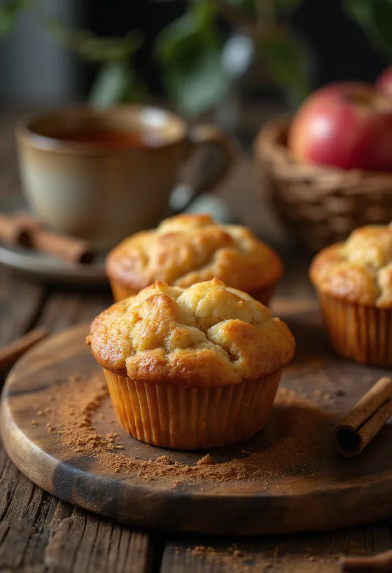 Servierte Apfel-Zimt-Muffins