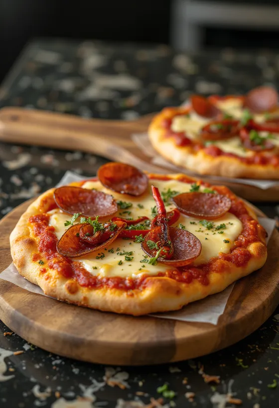 Pizza Diavola mit Gorgonzola und Chili