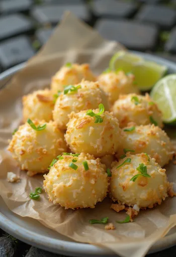 Cocada mit Limettenschale, frisches Kokosdessert