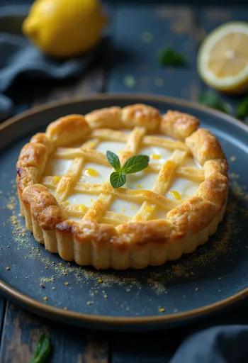 Ricotta-Crostata mit Zitrone, rustikale italienische Tarte