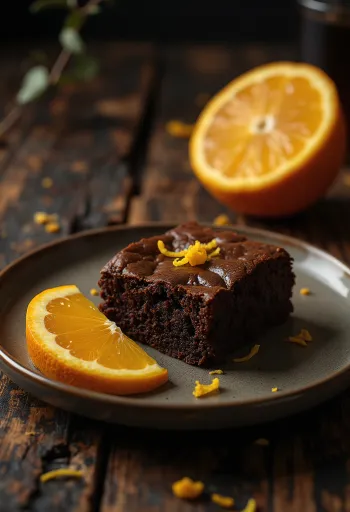 Servierte Orangen-Brownies
