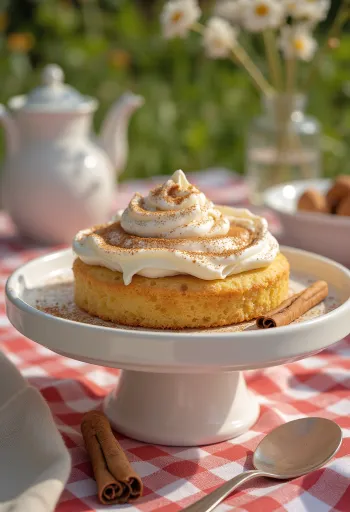 Zimt-Sahne-Torte mit Zimt bestreut
