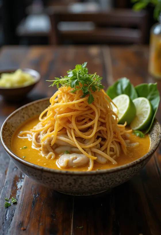 Khao Soi angerichtet