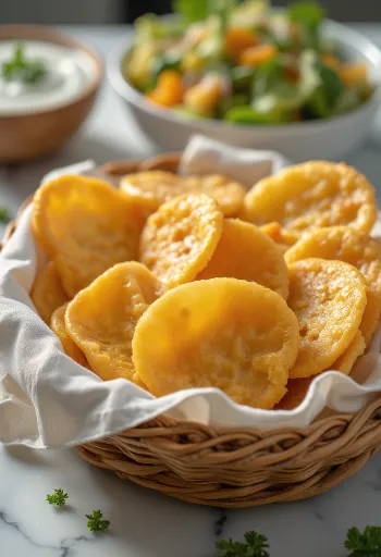Knusprige Käsetaler frisch gebacken, mit goldbrauner Käseschicht.