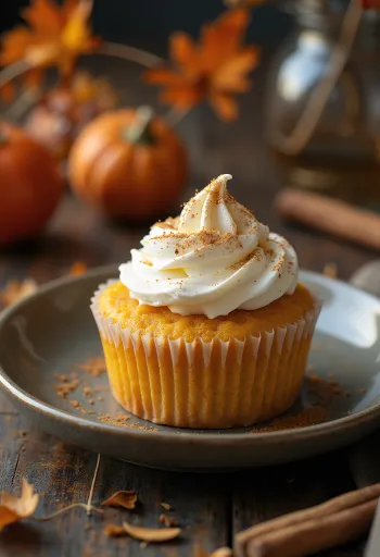 Kürbis-Cupcake mit Zimt-Mascarpone-Creme