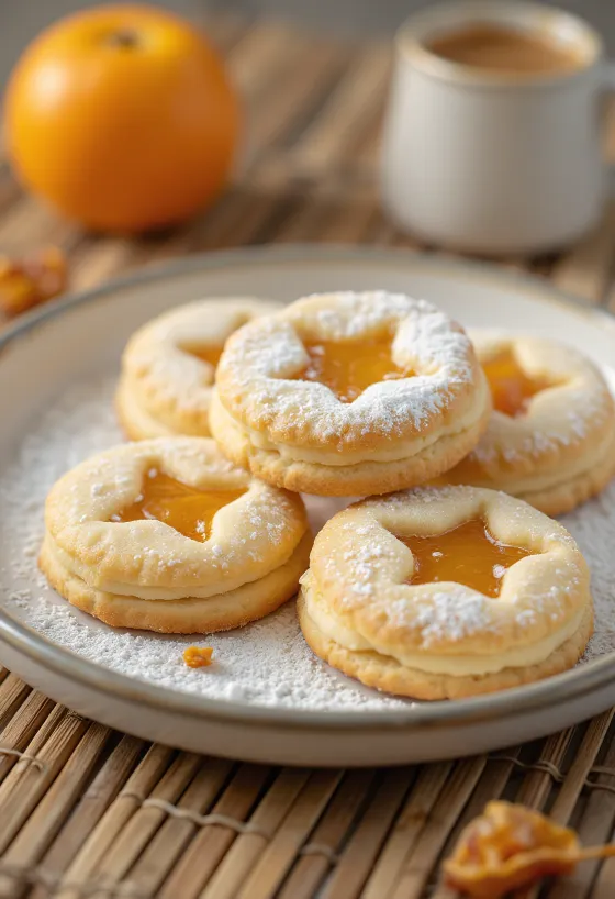 Servierte Apfel-Orangen-Linzer