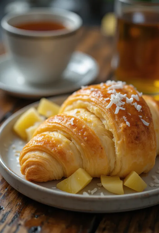 Servierte Ananas-Croissants