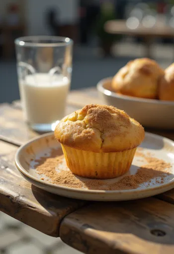 Zimtmuffins auf einem Teller
