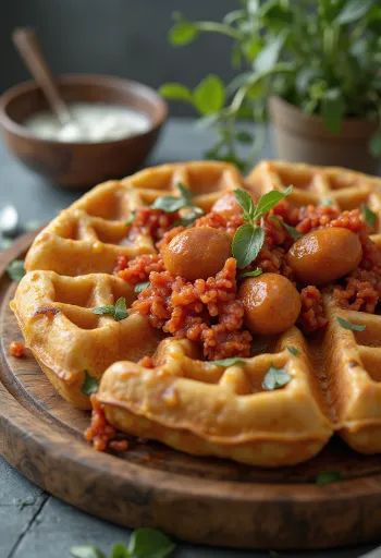Ungarische Waffeln serviert