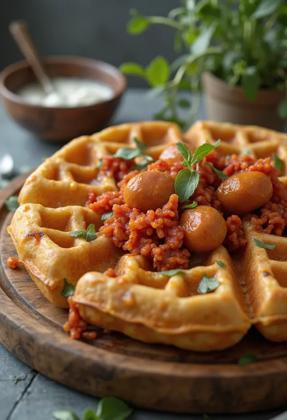 Ungarische Waffeln serviert