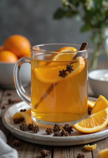 Orangen-Nelken-Apfelpunsch im Glas