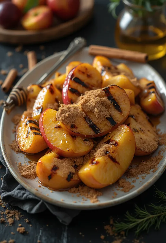 Gegrillte Äpfel serviert