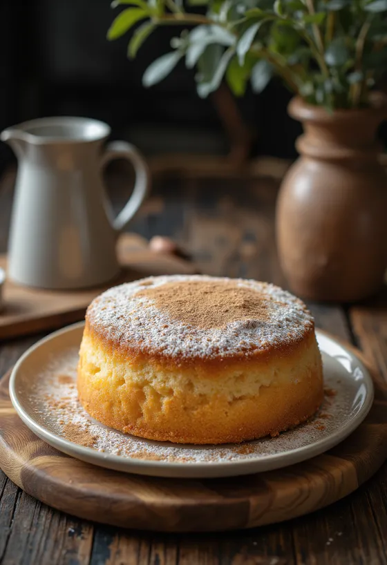 Aufgeschnittener Zimt-Biskuitkuchen