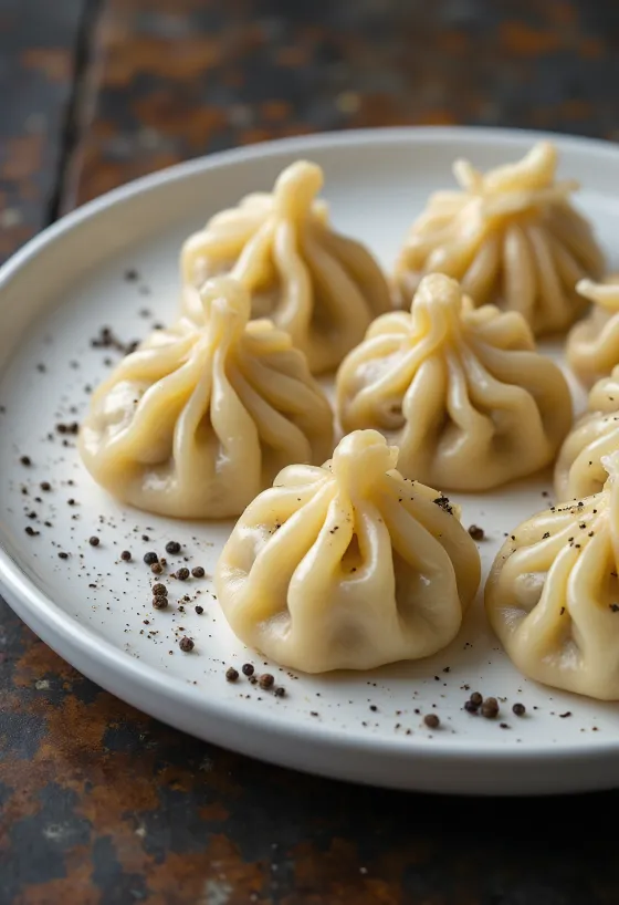 Khinkali angerichtet