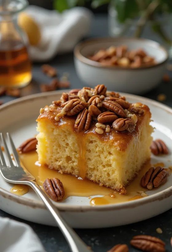 Servierter Pekannuss-Kuchen
