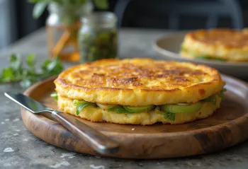 Präbiotischer Lauch-Quark-Auflauf, serviert mit frischem Lauch und Quark