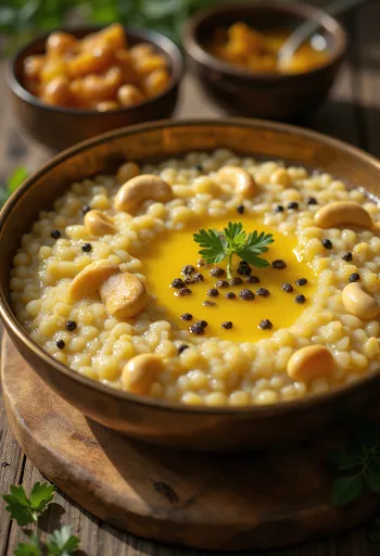 Hirse-Pongal mit Gemüse und Gewürzen