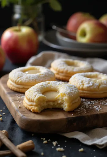 Servierte Apfel-Vanille-Linzer