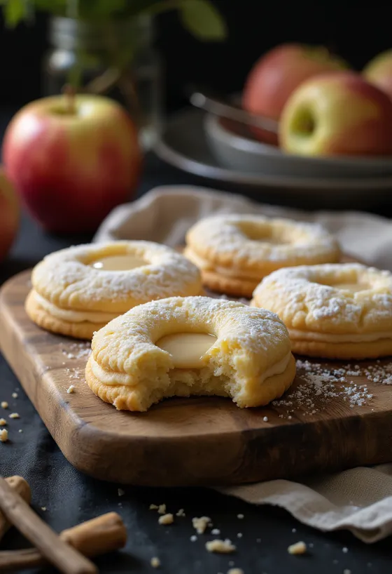 Servierte Apfel-Vanille-Linzer