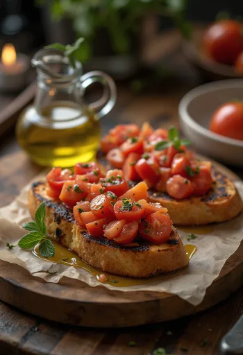 Rauchige Bruschetta vom Grill serviert