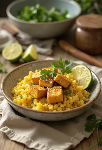 Quinoa-Curry mit Limetten-Tofu