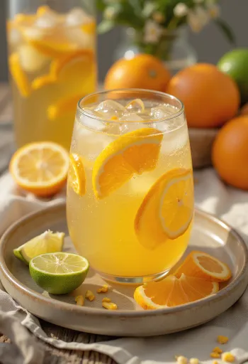 Zitrus-Cider-Bowle frisch serviert