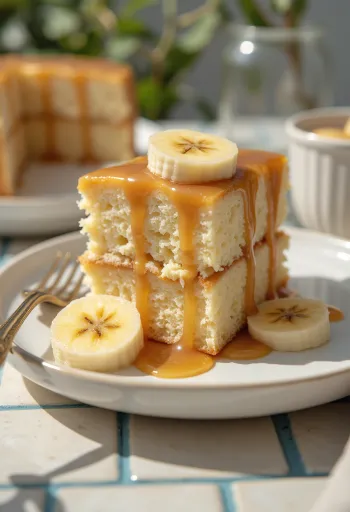 Servierte Bananen-Karamell-Torte