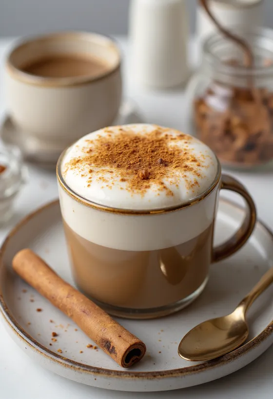 Masala Chai Latte im Becher serviert