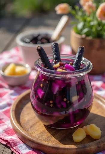 Süß-sauer eingelegter Şalgam im Glas