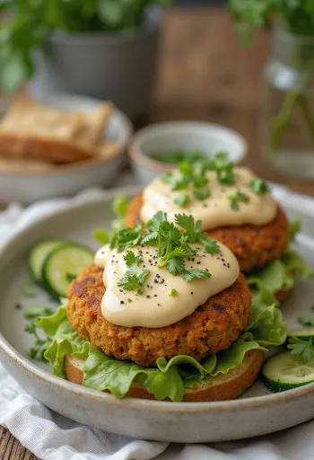 Servierter Falafel-Burger