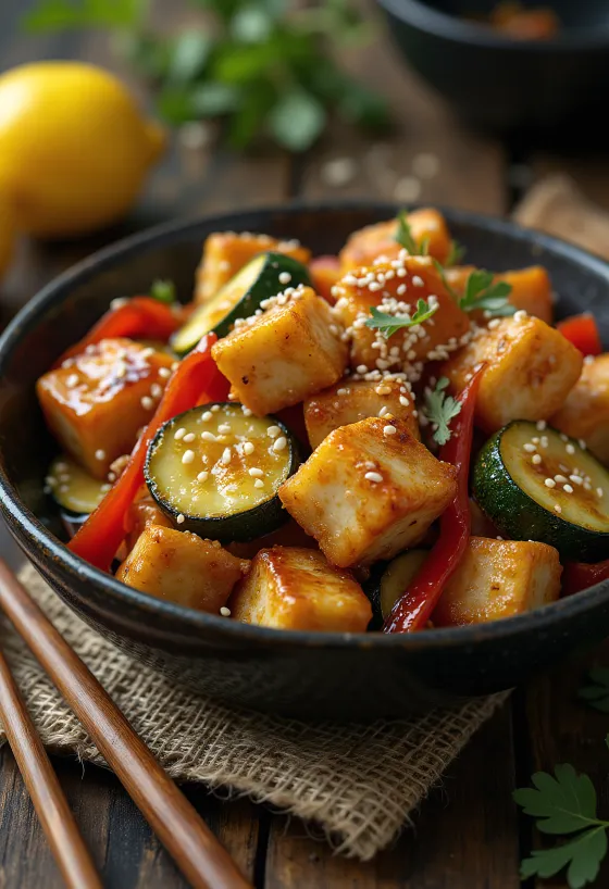Gebratener Tofu aus dem Wok