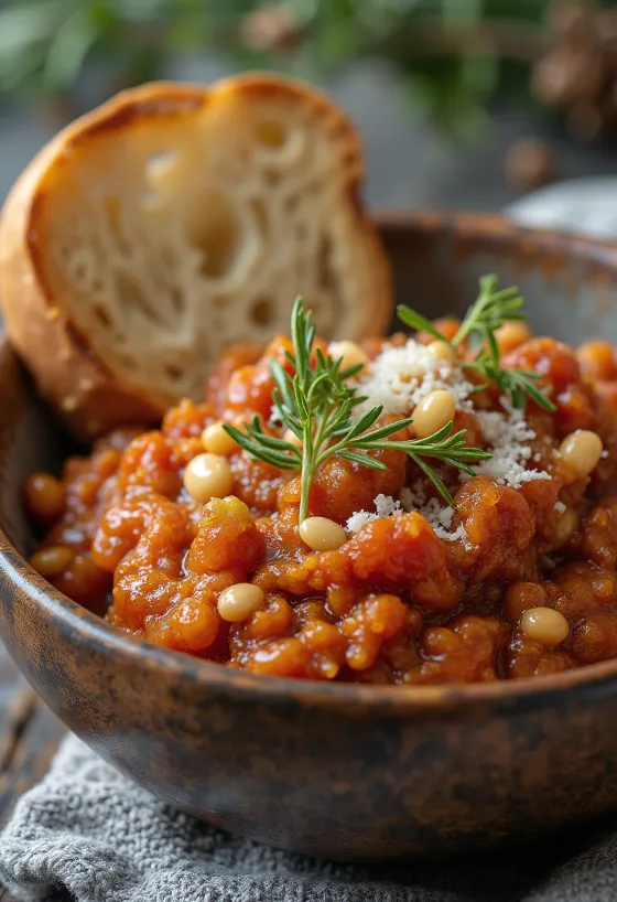 Pesto Rosso serviert