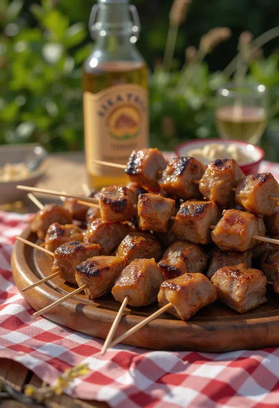 Arrosticini serviert