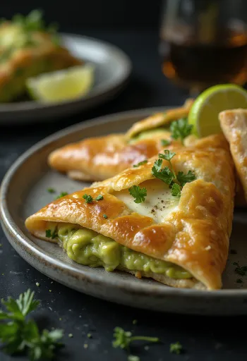 Frisch gebackene Avocado-Calzone