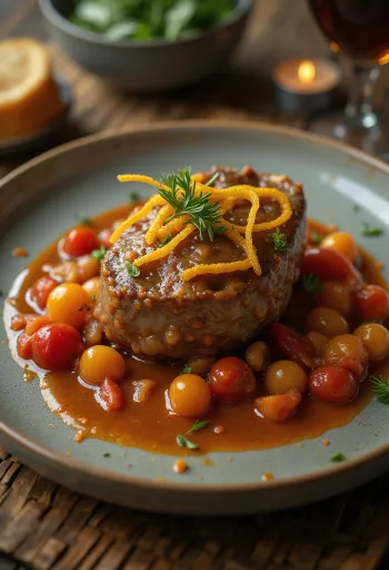 Ossobuco in Tomatensauce, reichhaltiges und zartes Kalbsknochengericht