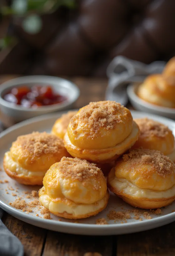 Æbleskiver bestreut mit Zimtzucker, frisch serviert